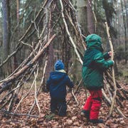 Children love building dens to 'camp' in.