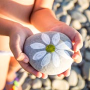 It's surprising how creative children can be with pebbles and rocks!