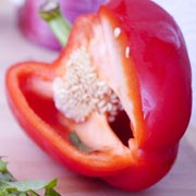 Shop-bought vegetables like peppers are full of seeds that can be grown into new plants.