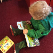 Our children enjoy weekly visits to the local library. There, they can independently look at their favourite books and discover new ones.