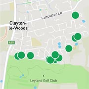 The Big Butterfly Count app shows the results of butterfly counts all over the UK. This image shows the number of counts in Clayton-le-Woods for 2022's count.