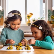 Children can use materials like paper plates, cardboard tubes, egg cartons and recycled materials to create their own bees!