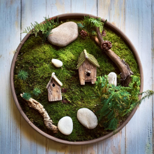 Very simple fairy garden design from above.
