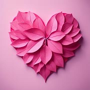 A heart made of painted leaves – perfect for a greetings or Valentine's Day card. 